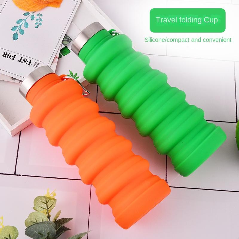 Silikonbecher einziehbar faltbar für den Außenbereich aktives Reisen leichte Wasserflasche leichte Trinkbecher mit Karabiner aktualisierter Stil