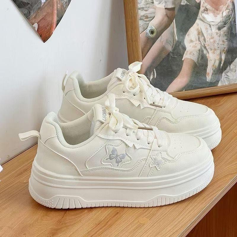 22 autumn new student ins tide thick baseplate shoes niche design butterfly hongjie 35