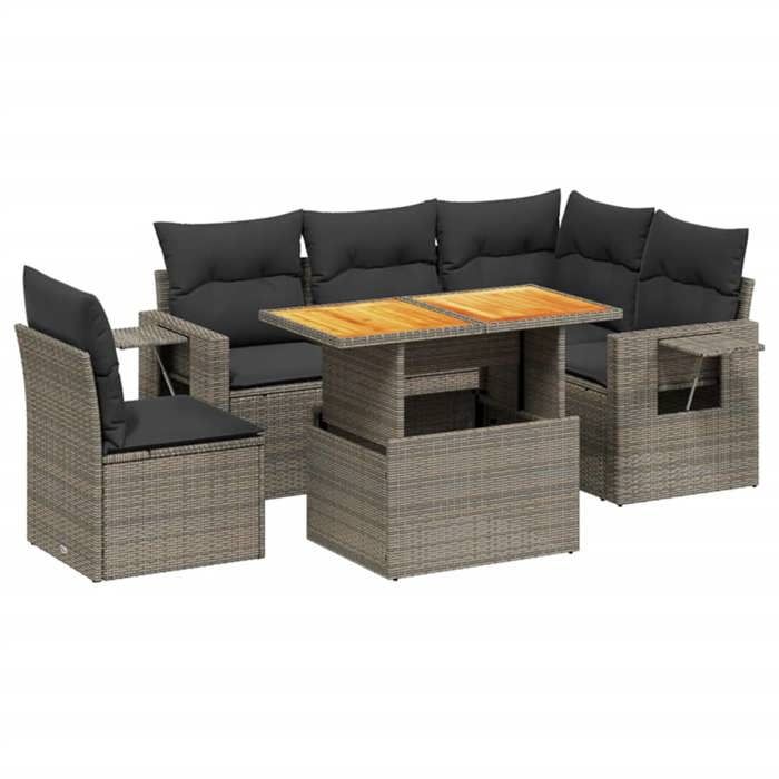VidaXL Garden Lounge Set with Cushions 6 Pcs, Patio Sofas, Patio Furniture Set, Outdoor Furniture, Grey 3271760
