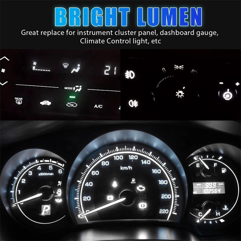 20Pcs Car Led Instrument Lights T4 T4.2 Led Super Bright Auto Panel Gauge Speedo Dash Lamps Dashboard Cluster Bulbs 12V