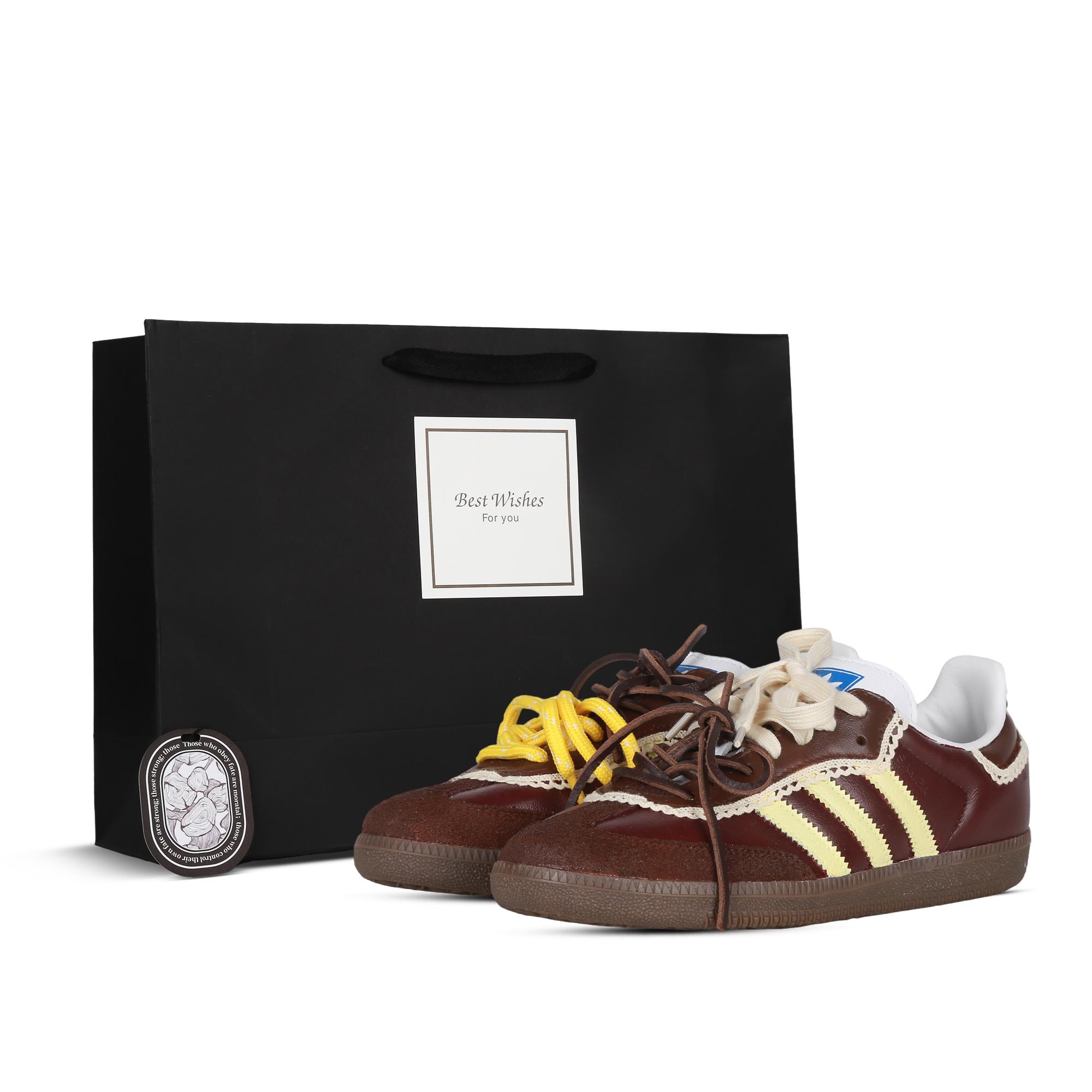 

Adidas Originals SAMBA OG Caramel Chestnut Non slip Lightweight Low top Skateboard Shoes Unisex Brown B75806(Team368-) 38