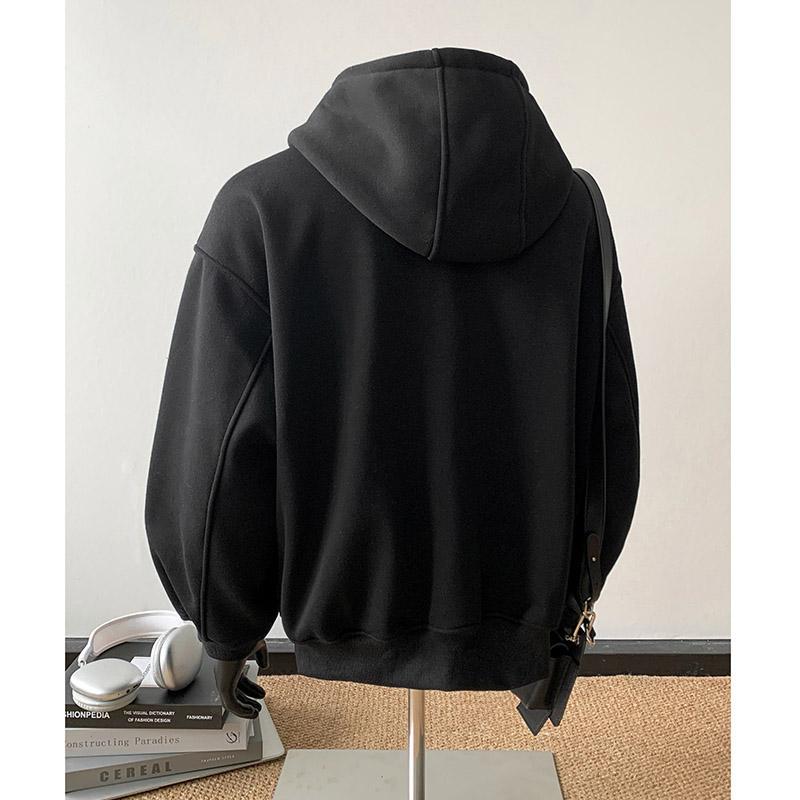 Herrhöst/Vår Trendig Huvtröja med Dragkedja - Lös Casual Ytterplagg