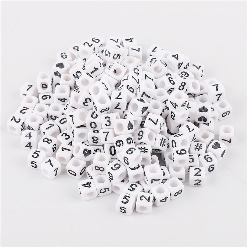 

Горячий! 100 шт./лот 6 мм смешанные много видов акриловые DIY куб квадратные цифры и буквы алфавита бусины для браслета