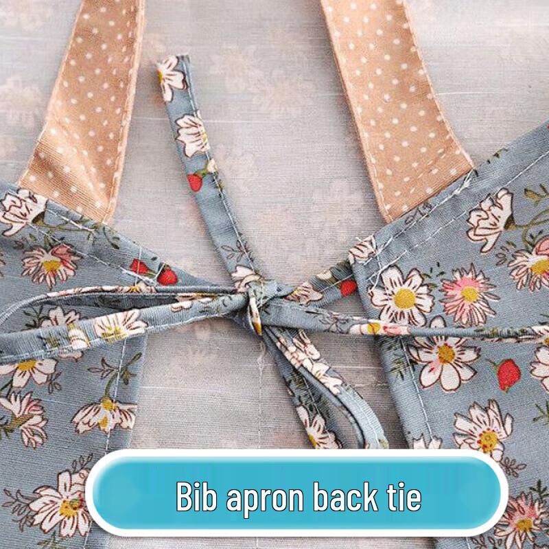 Long-Sleeve Canvas Floral Apron