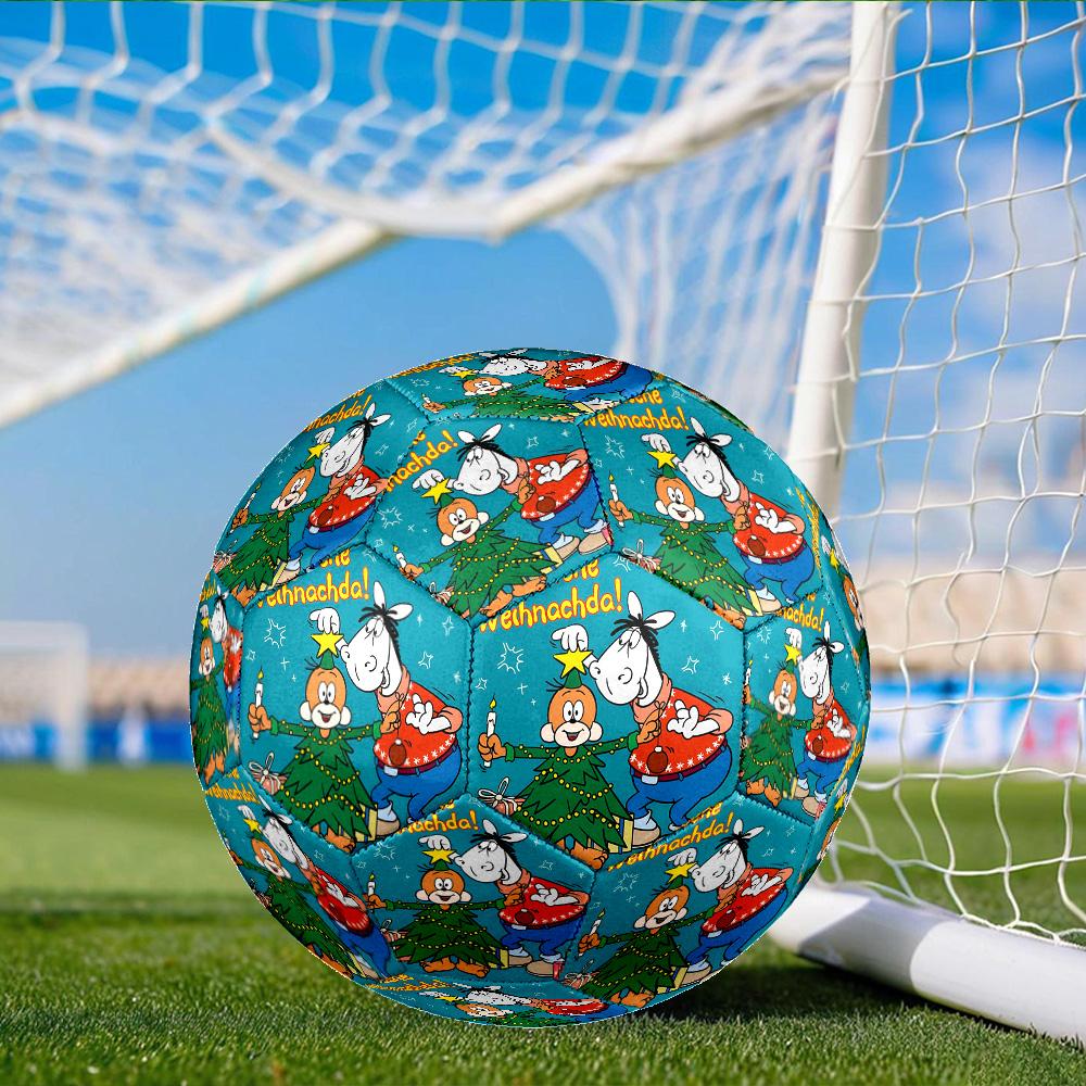 Christmas Celebration ?ffle und Pferdle Size 5 Soccer Ball,Indoor/Outdoor Suitable for Training Matches Tournaments Practice Games Gift for Fan
