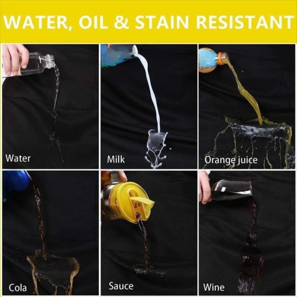 Solid Color Household Waterproof Apron Multi-functional Unisex Work Clothes Pocket Apron  Studio
