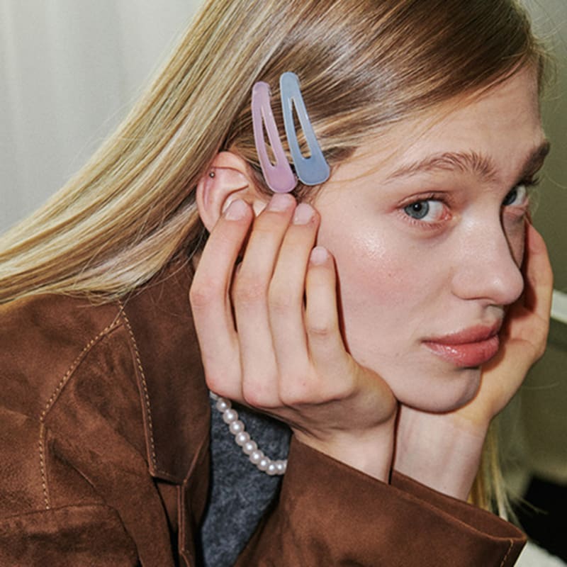 

CARRY BARRETTE Snap hair pin pastel pink