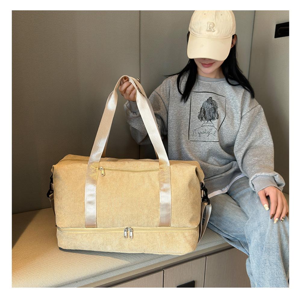 Outdoor sports fitness handbag dry and wet separation simple and lightweight travel bag corduroy maternity bag