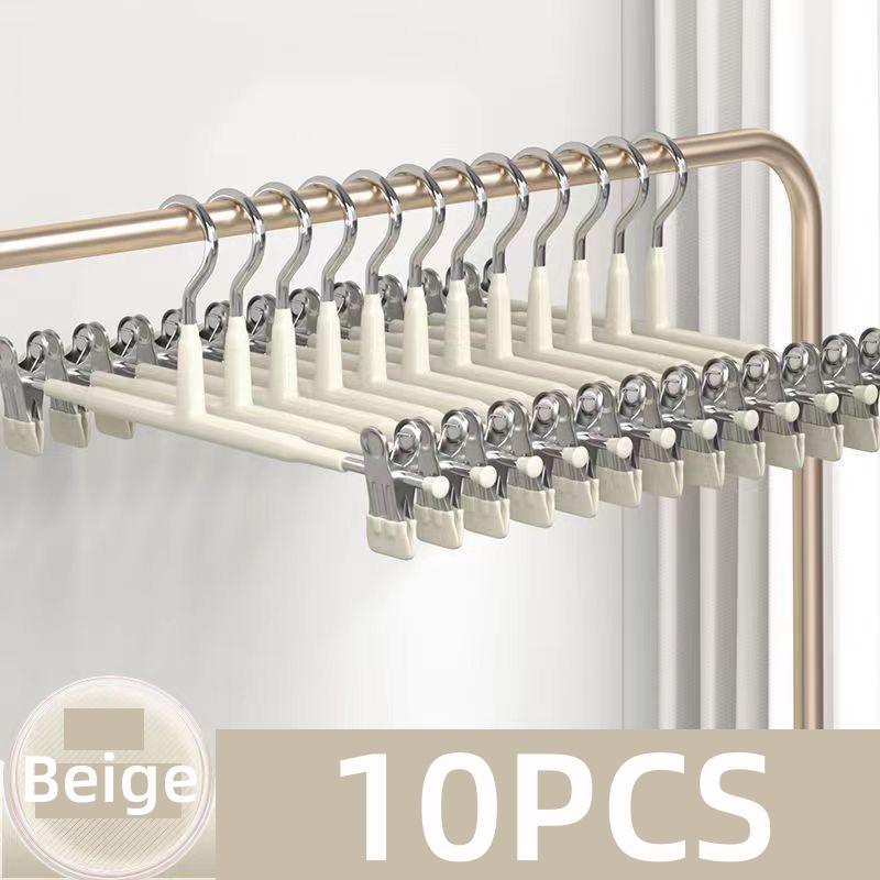 

Бесшовный зажим для брюк, стальная вешалка для одежды JK без вышивки, утолщенный зажим для юбки, регулируемая прочная вешалка для брюк 10pcs
