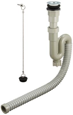 SANEI S-trap Hose with Overflow, Flexible, Easy Positioning, 32mm Pipe Diameter, Resin Construction, PH786-32