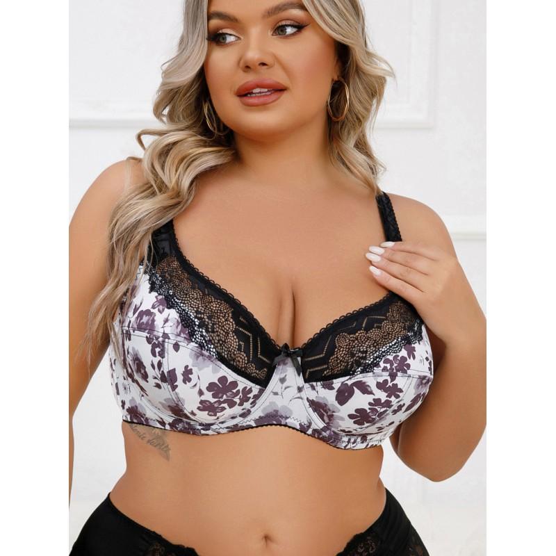 Ultra-thin Underwire Lace Bra Push Up Adjustable Double-breasted Cups Women