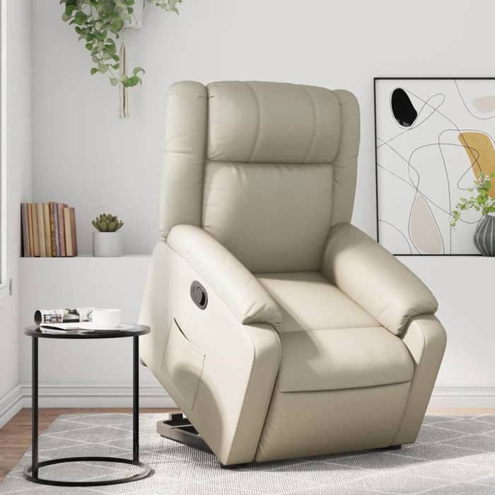VidaXL Recliner, Relaxation Chair with Backrest, Seat with Armrests, Living Room TV Armchair, Modern, Cream 3205151