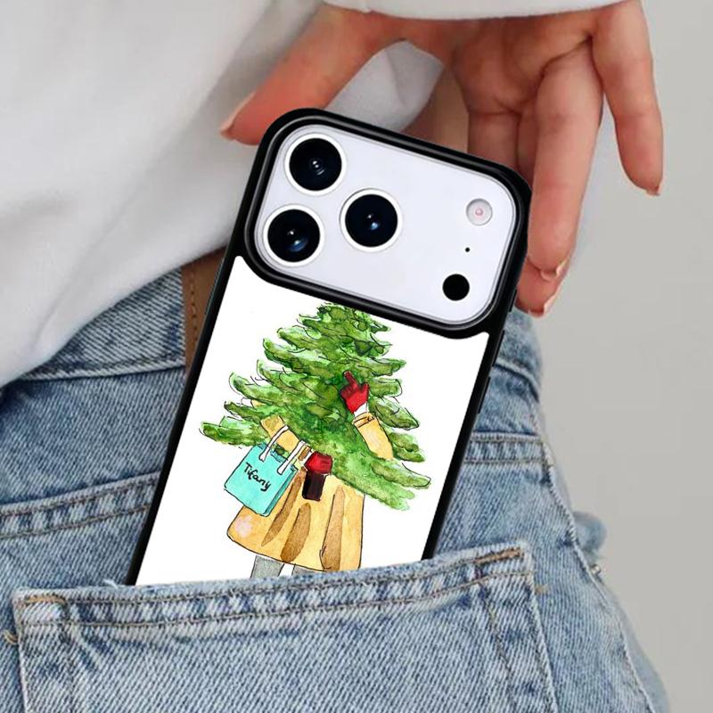 Christmas Girls Tree Gift Phone Case for iPhone 16e 15 14 13 12 17 Pro Max Plus Air 17pro Cover Coque