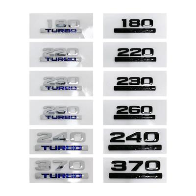 ABS Car Side Sticker Rear Trunk Badge For TURBO 260 220 370 240 180 230 Letters Emblem