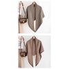 Korean Vintage Knit Solid Thick Triangle Scarf For Women Winter Warm Versatile Shawl