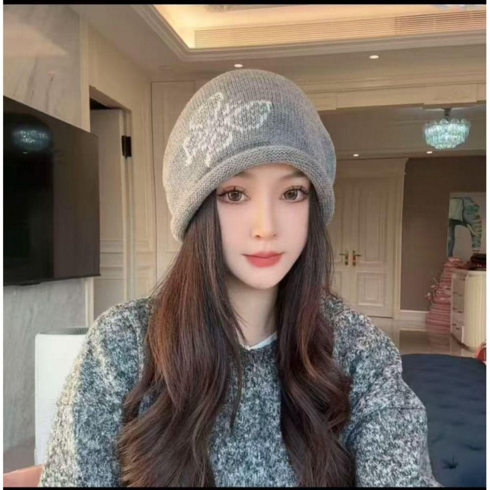 Butterfly Pattern Drawstring Beanie Cap Windproof Ear Protection Hat Casual Cover Head Cap  Women