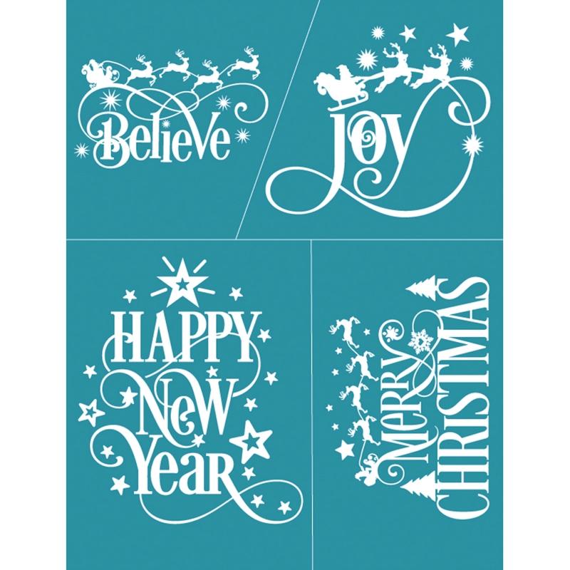 

Merry Christmas Silk Screen Printing Stencil Plaque Handbag Wood Sign 1