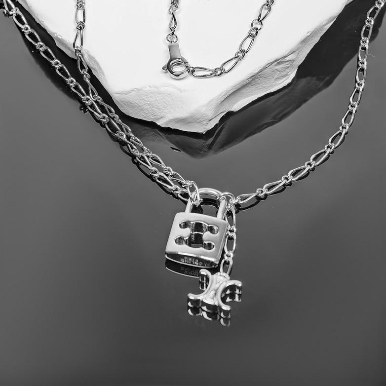 Arc de Triomphe Hohl-Vorhängeschloss Anhänger Halskette - Damen Mode Schlüsselbein Kette