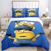 Minions Teamwork Adventure Print 3Pcs Bedding Setduvet Cover With 2 Bedropillowcase Home Birthday Gift