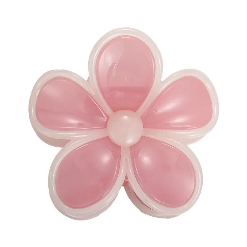 Creamy Jelly Color Flowers Hair Claw Spring/summer New Hair Clip for Women Girl Elegant Hairpins Crab Barrettes Hair Accessories