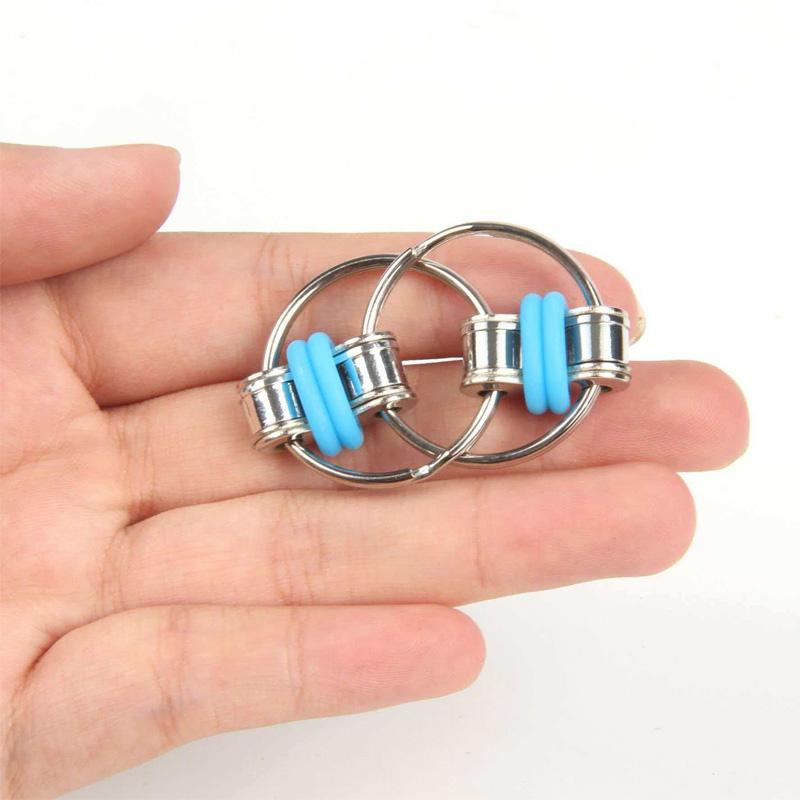 Flippy Bike Chain Fidget Toy Metal Rings Adhd Anxiety  Stress Relief Gifts Cool Gadgets For Adults Teenagers Boys Girls
