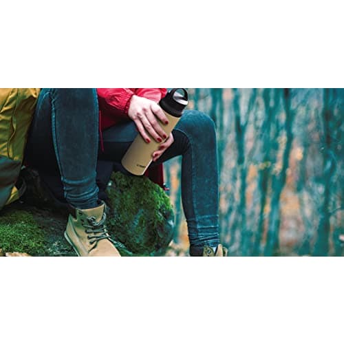 Tiger Thermos (TIGER) 800ml Water Bottle with Handle, Lightweight Stainless Steel Bottle, Perfect for Outdoors and Office Use, Pacific Beach (Beige),