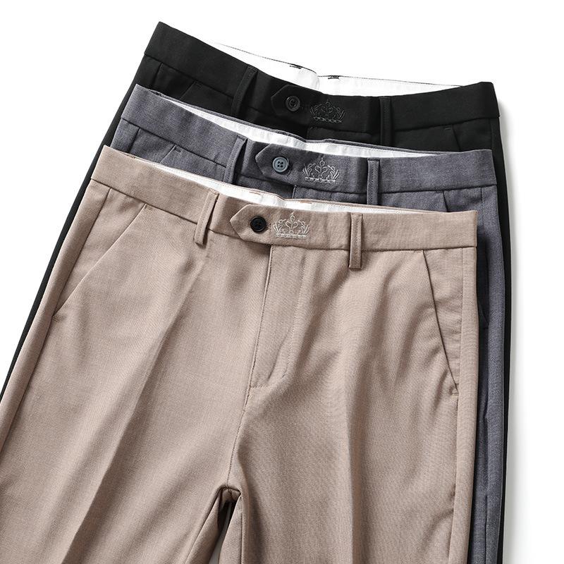 Spring and Summer New Men's Casual Trousers Korean Version of Slim Small Straight Small Trousers Fashion Elastic Trousers Male