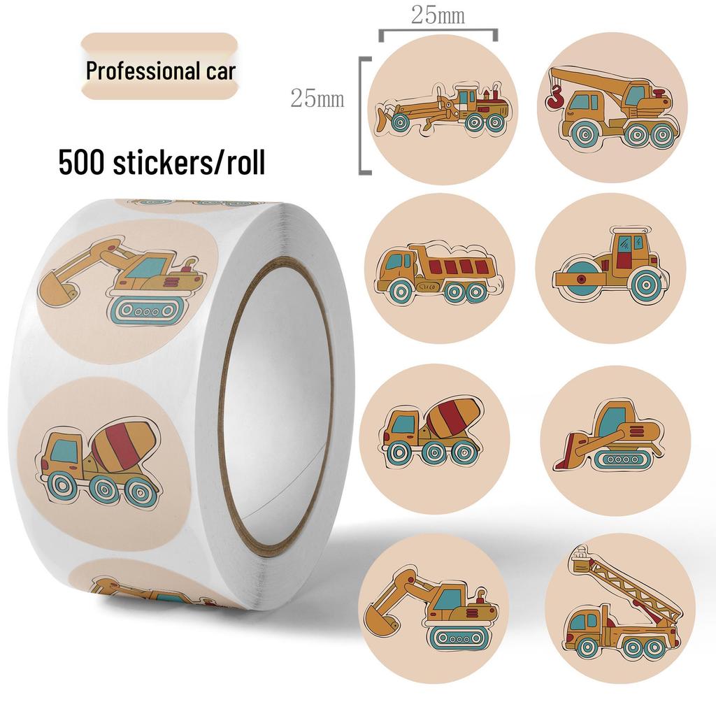 Children's Cartoon Ambulance Car Stickers: Educational Vehicle Labels for Kids
