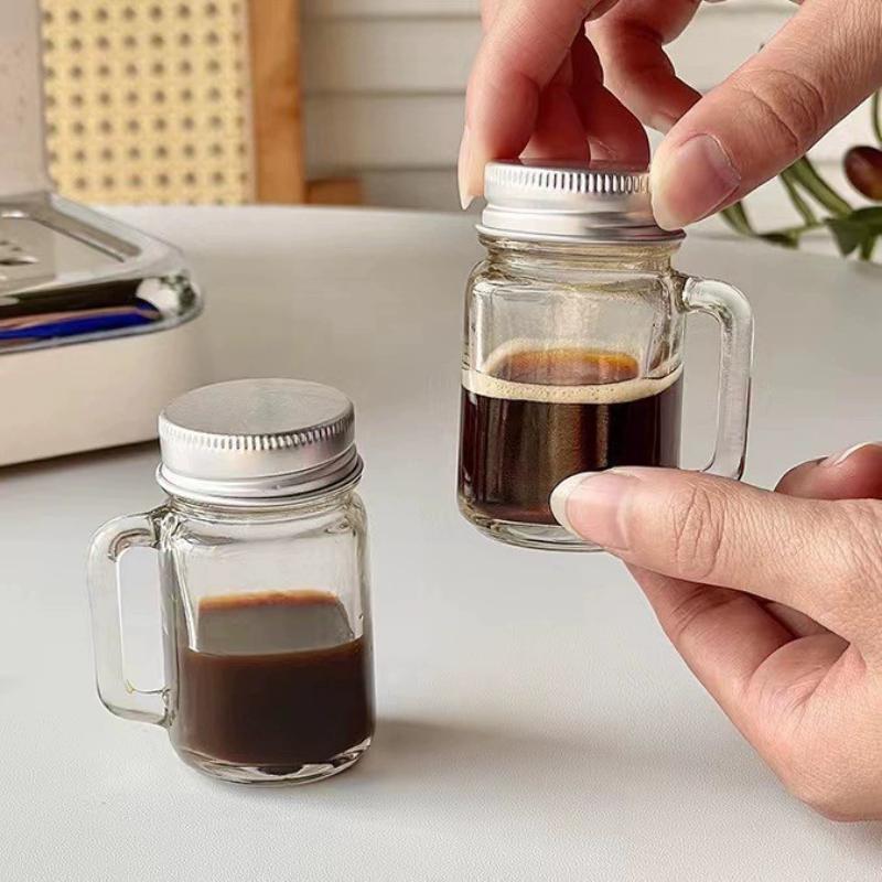 35/120ML Mini Honey Mason Jar Portable Smoothie Juice Cold Brew Coffee Cup Leakproof Party Bar Cocktail Wine Glasses Drinkware