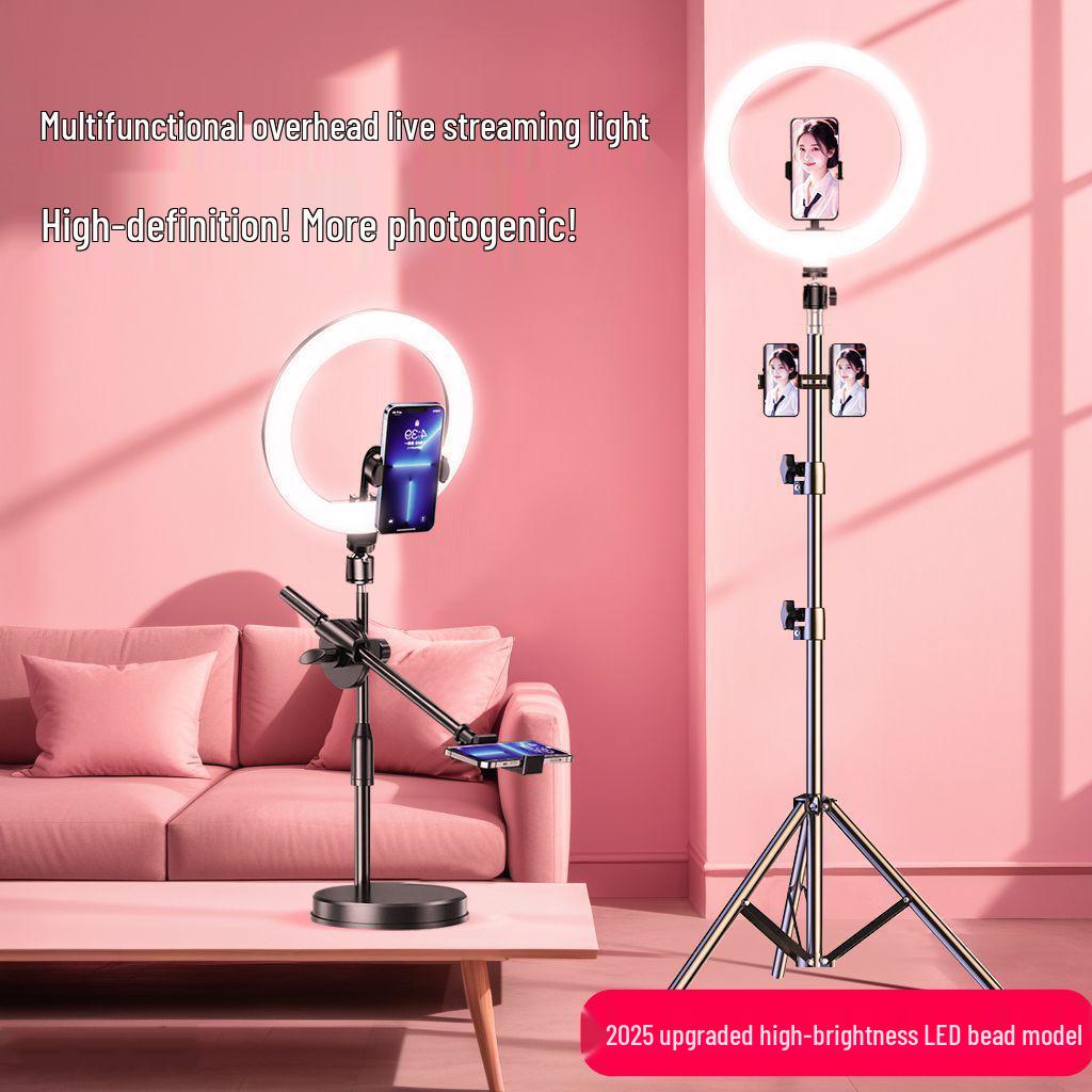 18" Mobile Phone Live Broadcast Stand with Fill Light & Beauty Slimming Filter for TikTok