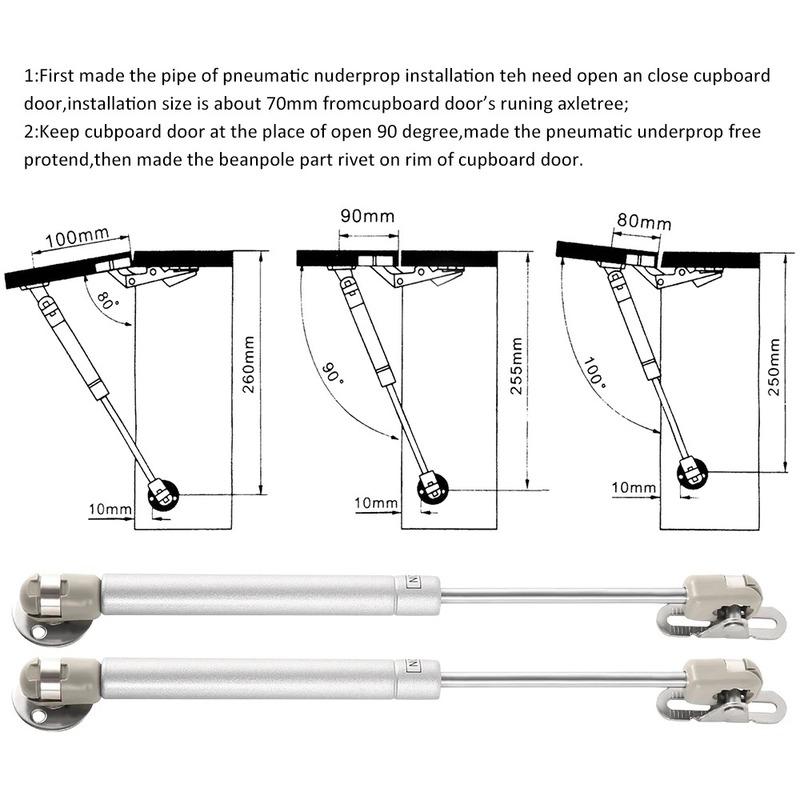 2/4 BUC Șocuri cu Gaz pentru Uși de Dulap 2-20KG Suporturi de Ridicare Arc cu Gaz Suport Capac cu Arc cu Gaz Amortizoare/Șocuri cu Gaz Balama Hidraulică pentru Dulap de Bucătărie