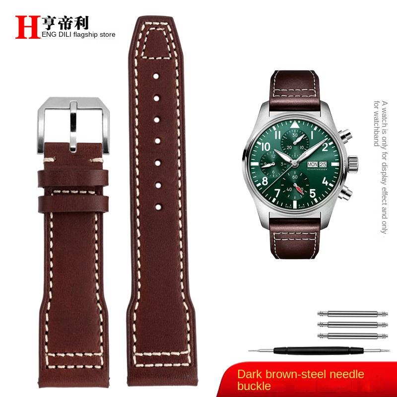 High Quality Italian Cow Leather Watchband for IWC Big Pilot IW388103 IW378005/003/001 Mark 18 Men Watch Strap 20 21mm Bracelet