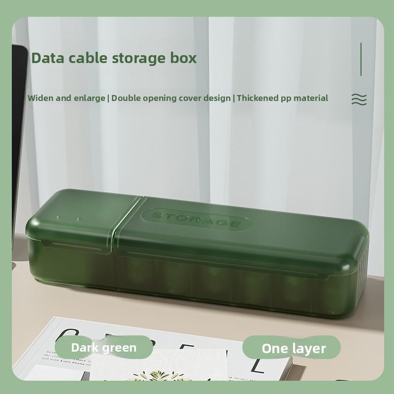 Desktop Data Cable Organizer with Cover Cable Organizer Power Charging Cable Organizer Tool Cell Phone Charger Storage Box