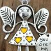 Christmas Tree Alloy Hanging Decoration Girl Love Heart Snowman Reindeer Shape Hanging Ornament Friends Family Neighbors Holiday Gift