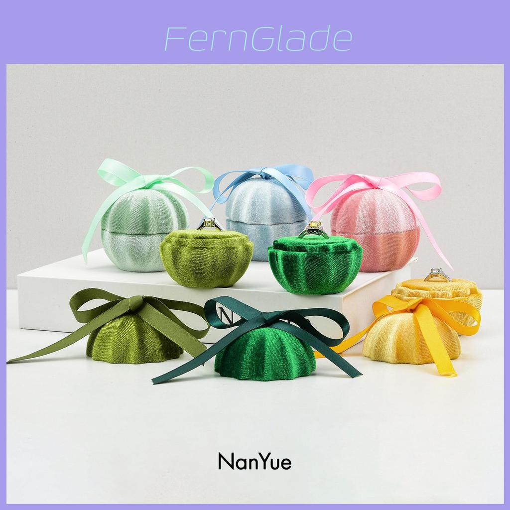 Velvet Ring Box With Pumpkin Shape For Jewelry Storage And Gift Packaging