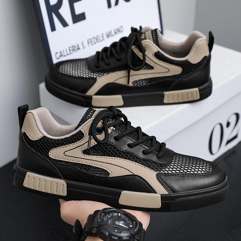 Summer breathable thin mesh hollow mesh sports leisure lightweight large size small white board shoes mesh shoes