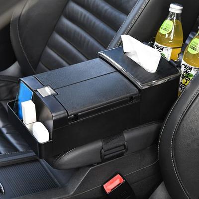 Verschleißfester Auto-Armlehnenhalter mit Getränkehalter Einfach zu installierende Auto-Armlehnen-Aufbewahrungsbox Ein-Klick-Öffnung