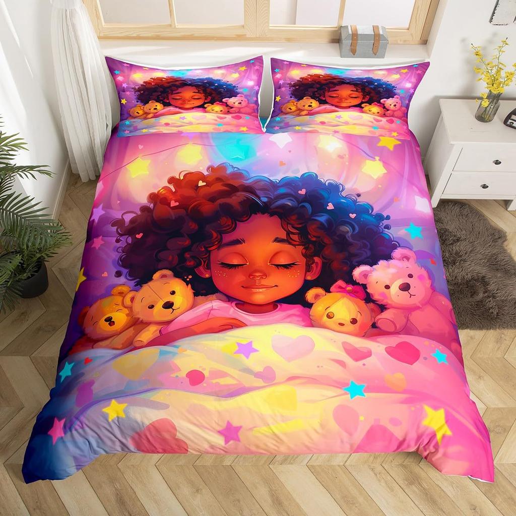 Wind Three-Piece Quilt Cover 3D Digital Printing Bedding Set Moon Bed Cover