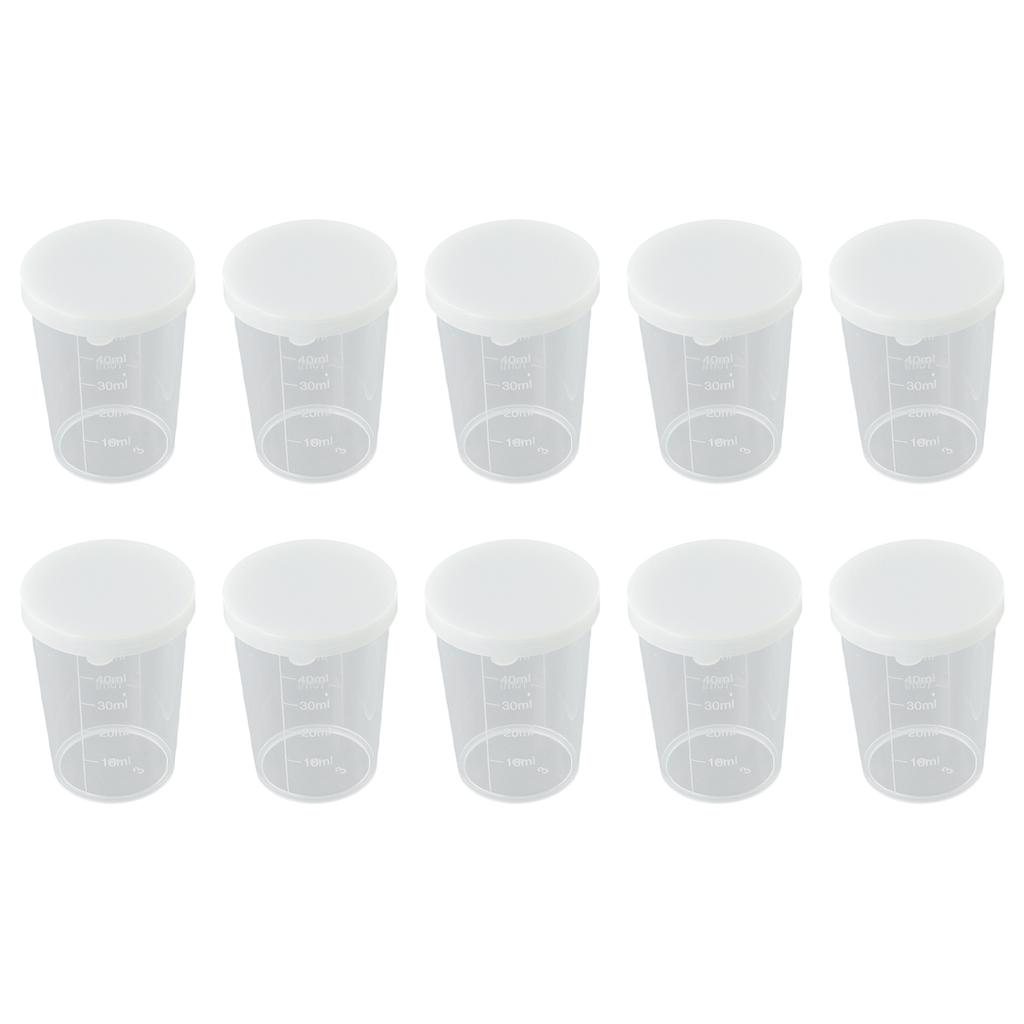 10Pcs Measuring Cups With Lid Transparent Plastic Scale Beaker Cups Lab Container Jugs Kitchen Baking Tool