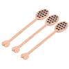 3pcs Wood Honey Dipper Heart Pattern Chinese Cherry Wooden Mixing Stirrer Kitchen Tableware