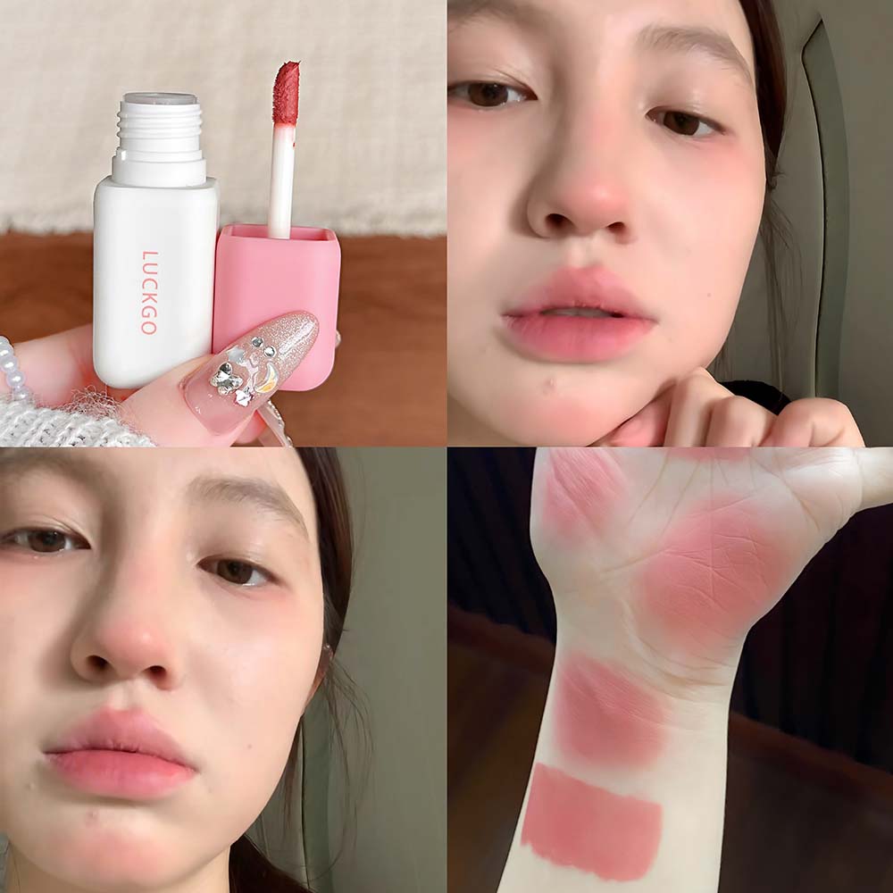 Matte Velvet Liquid Lipstick Natural Long-Lasting Low Saturation Rose Pink Lip Mud Portable Finish Smooth Peach Lip Gloss Makeup