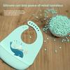 1pcs Cute Kids Silicone Bib Waterproof Baby Feeding Bib Large Food Catcher Soft BPA Free Infant Bib for Boys Girls Mealtime Tool