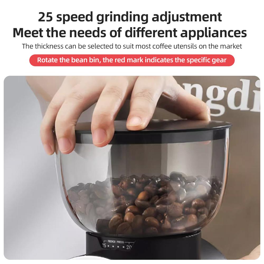 Molinillo de café en grano de fresa cónica para café expreso/prensa francesa/cafetera turca con pantalla táctil