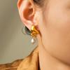 Retro Ocean-Style Freshwater Pearl Earrings In 18K Gold-Plated Stainless Steel