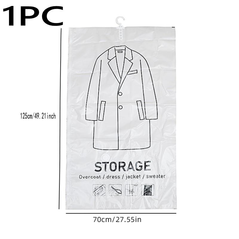 

Подвесной вакуумный мешок для хранения, компактный герметичный мешок для сжатого хранения одежды, костюмов, пальто или курток, органайзер для шкафа