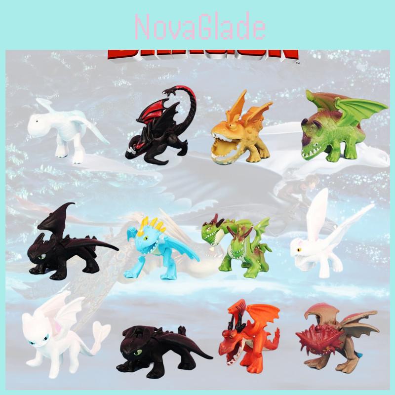 123q Set Of 12 Pvc Figures From Popular How To Train Your Dragon Series