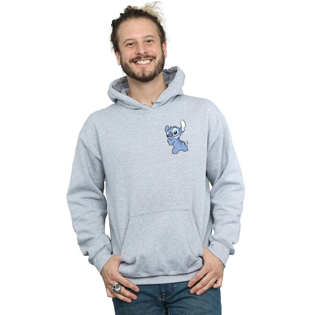 Disney Mens Lilo And Stitch Stitch Backside Breast Print Hoodie