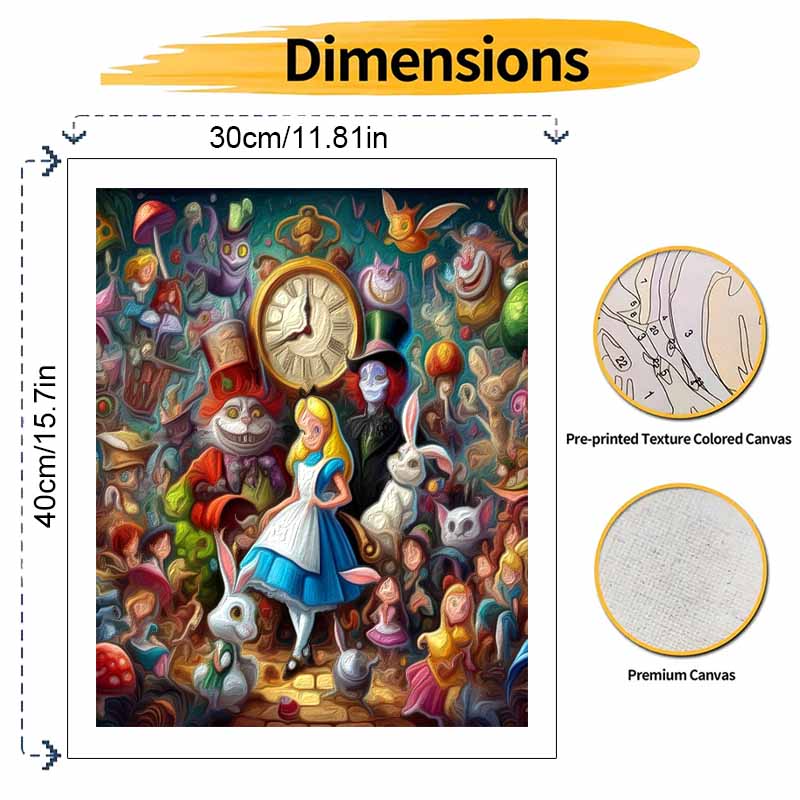 Disney Alice In Wonderland Digital Paint By Numbers Hand Painting Kit. Home Decor Gift. 75 Characters.