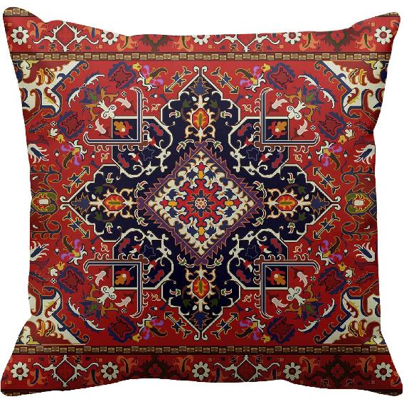 Britimes Throw Pillow Covers, Retro Tribal Ethnic Home Decor Set of 4 Pillow Cases, 18 X 18 Inches Sofa Cushion Couch Sofa Pillowcases Decorative