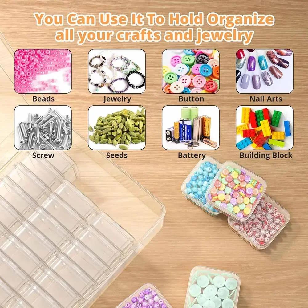 1/5/10pcs- Grids DIY Diamond Painting Multifunctional Storage Box, Nail Art Jewelry Rhinestone Mosaic Storage Container